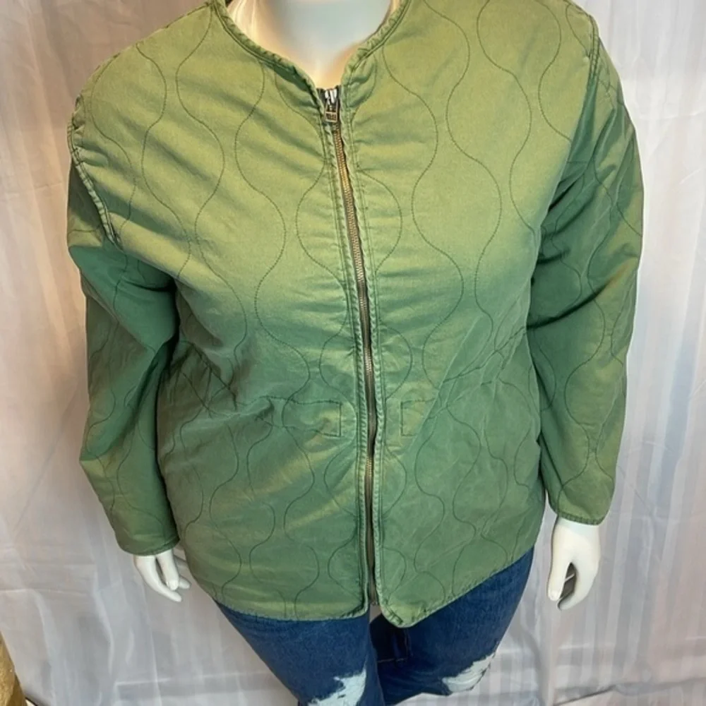 UNIVERSAL THREAD Soft Corduroy Zip Up Green Jacket‎ XXL Patch Pocket